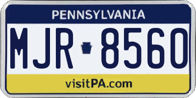 PA license plate MJR8560