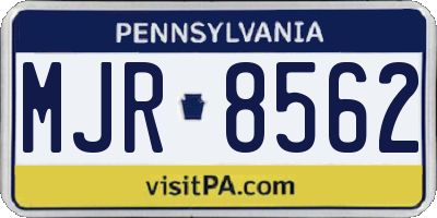 PA license plate MJR8562
