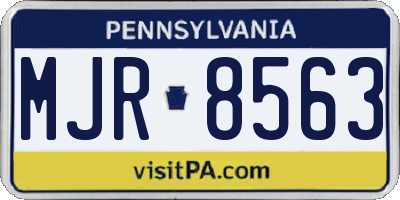 PA license plate MJR8563