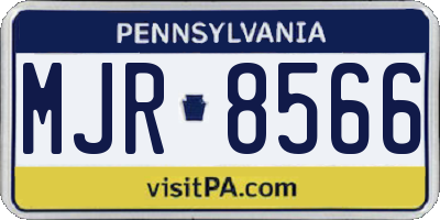 PA license plate MJR8566