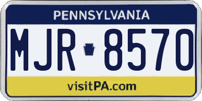 PA license plate MJR8570