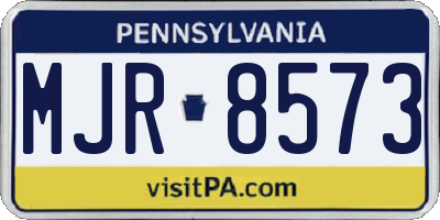 PA license plate MJR8573