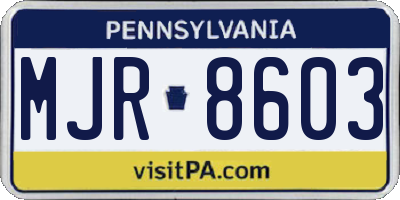 PA license plate MJR8603