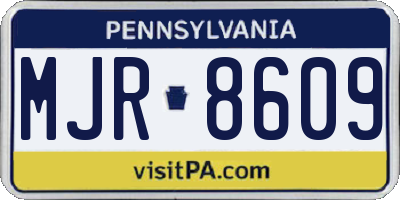 PA license plate MJR8609
