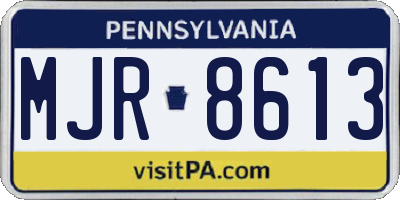 PA license plate MJR8613