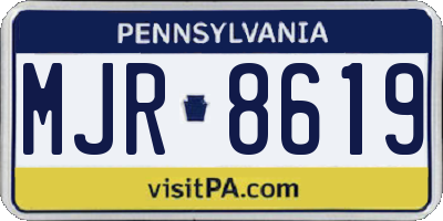 PA license plate MJR8619