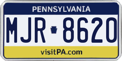 PA license plate MJR8620