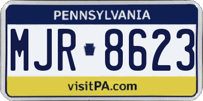 PA license plate MJR8623