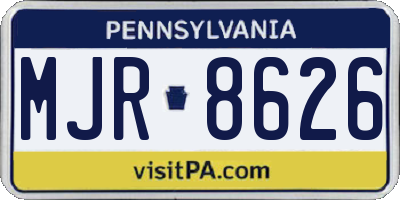 PA license plate MJR8626