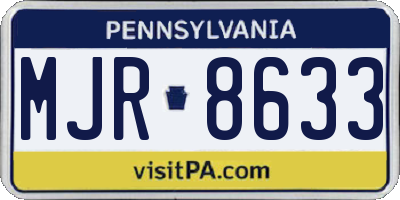 PA license plate MJR8633