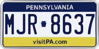 PA license plate MJR8637