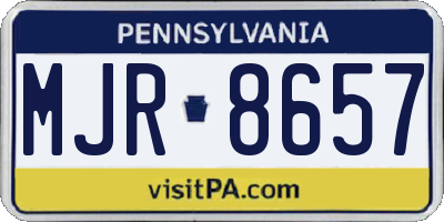 PA license plate MJR8657
