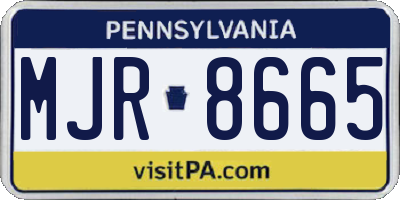 PA license plate MJR8665