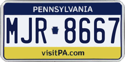 PA license plate MJR8667