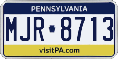 PA license plate MJR8713