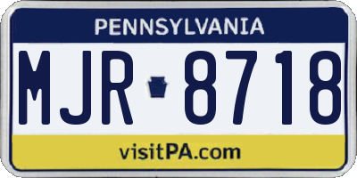 PA license plate MJR8718