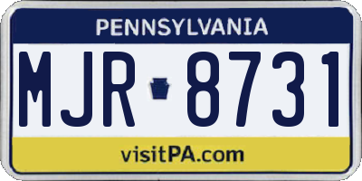 PA license plate MJR8731