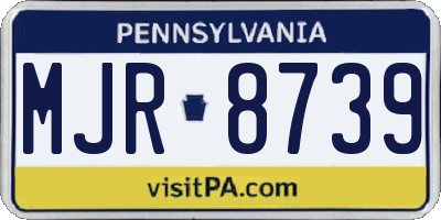PA license plate MJR8739