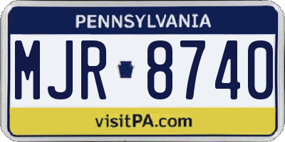 PA license plate MJR8740