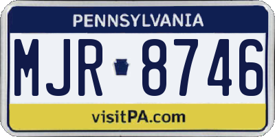 PA license plate MJR8746
