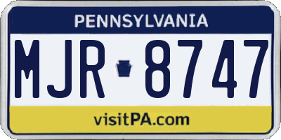 PA license plate MJR8747