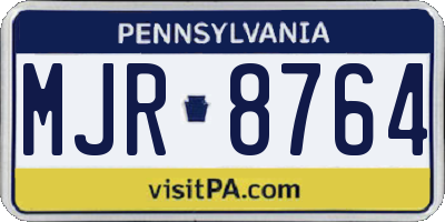 PA license plate MJR8764