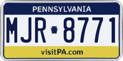 PA license plate MJR8771