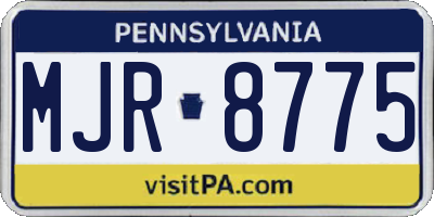 PA license plate MJR8775