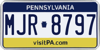 PA license plate MJR8797
