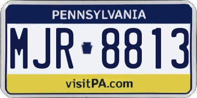 PA license plate MJR8813