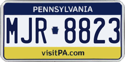 PA license plate MJR8823