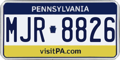 PA license plate MJR8826