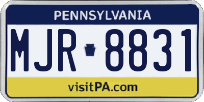 PA license plate MJR8831