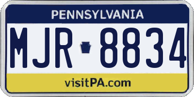 PA license plate MJR8834