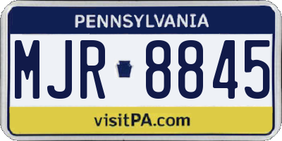 PA license plate MJR8845