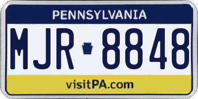 PA license plate MJR8848