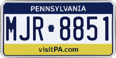 PA license plate MJR8851