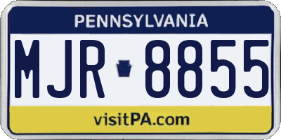 PA license plate MJR8855
