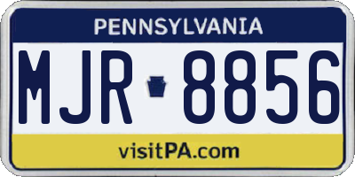 PA license plate MJR8856