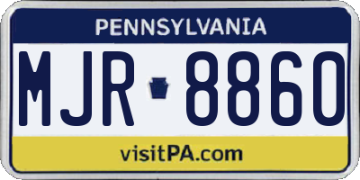PA license plate MJR8860
