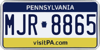PA license plate MJR8865