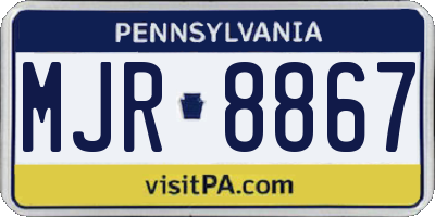 PA license plate MJR8867