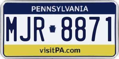 PA license plate MJR8871
