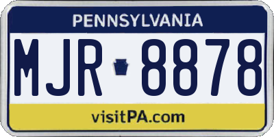 PA license plate MJR8878
