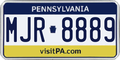 PA license plate MJR8889