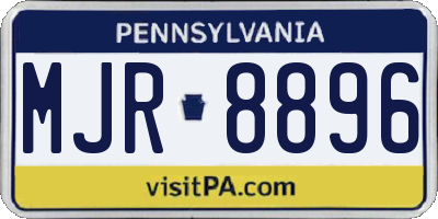 PA license plate MJR8896