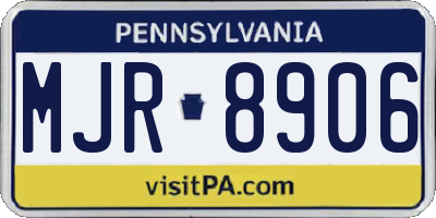 PA license plate MJR8906