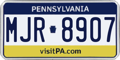 PA license plate MJR8907