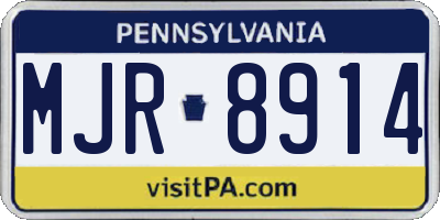 PA license plate MJR8914