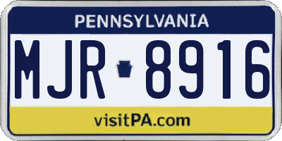 PA license plate MJR8916